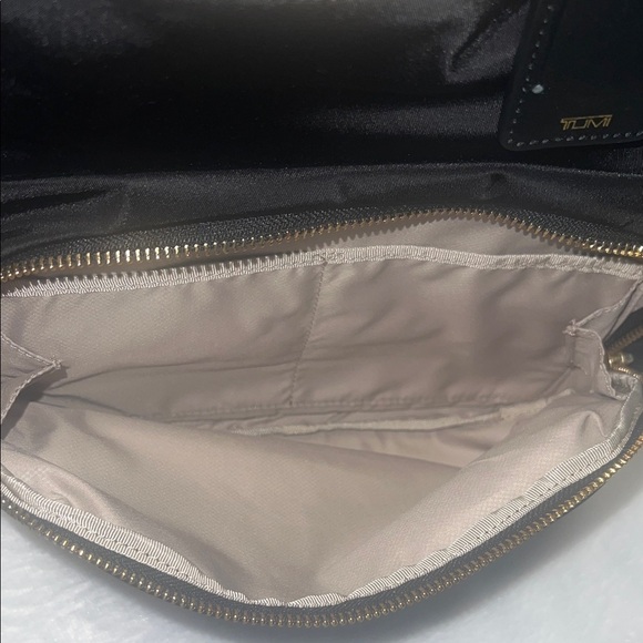 Tumi Halle Black Backpack with Gold Accents